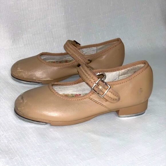 Capezio Dance Tap Shoes Child 11M "Mary Jane" Velcro Strap Caramel Performance - Picture 1 of 9